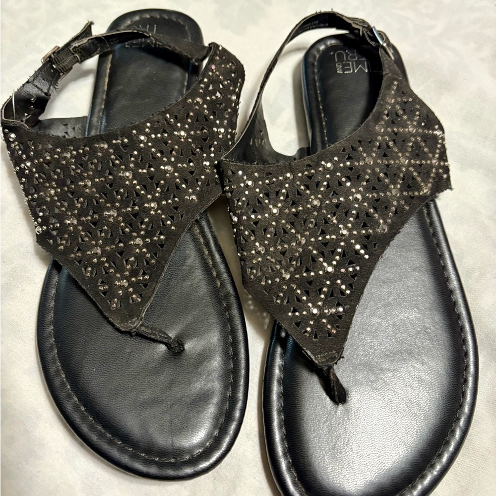 Black Studded Sandals